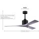 Atlas Nan 52 inch Textured Bronze with Walnut Blades Ceiling Fan