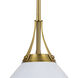 Dayna 1 Light 10 inch Satin Brass and Glossy White with Matte White Pendant Ceiling Light