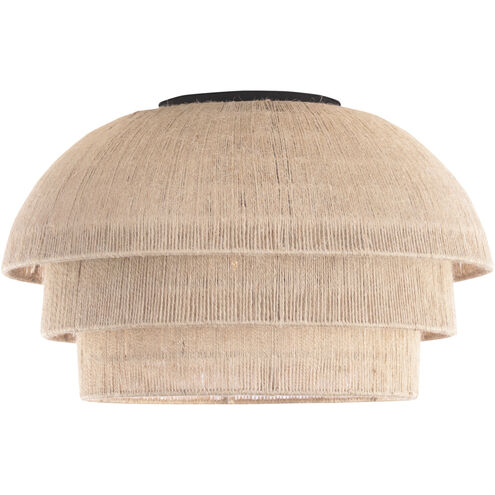 Seychelles 3 Light 16 inch Matte Black Flush Mount Semi Flush Ceiling Light