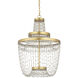 Mademoiselle LED 22 inch Contemporary Gold Leaf and Contemporary Gold Chandelier Ceiling Light, Medium