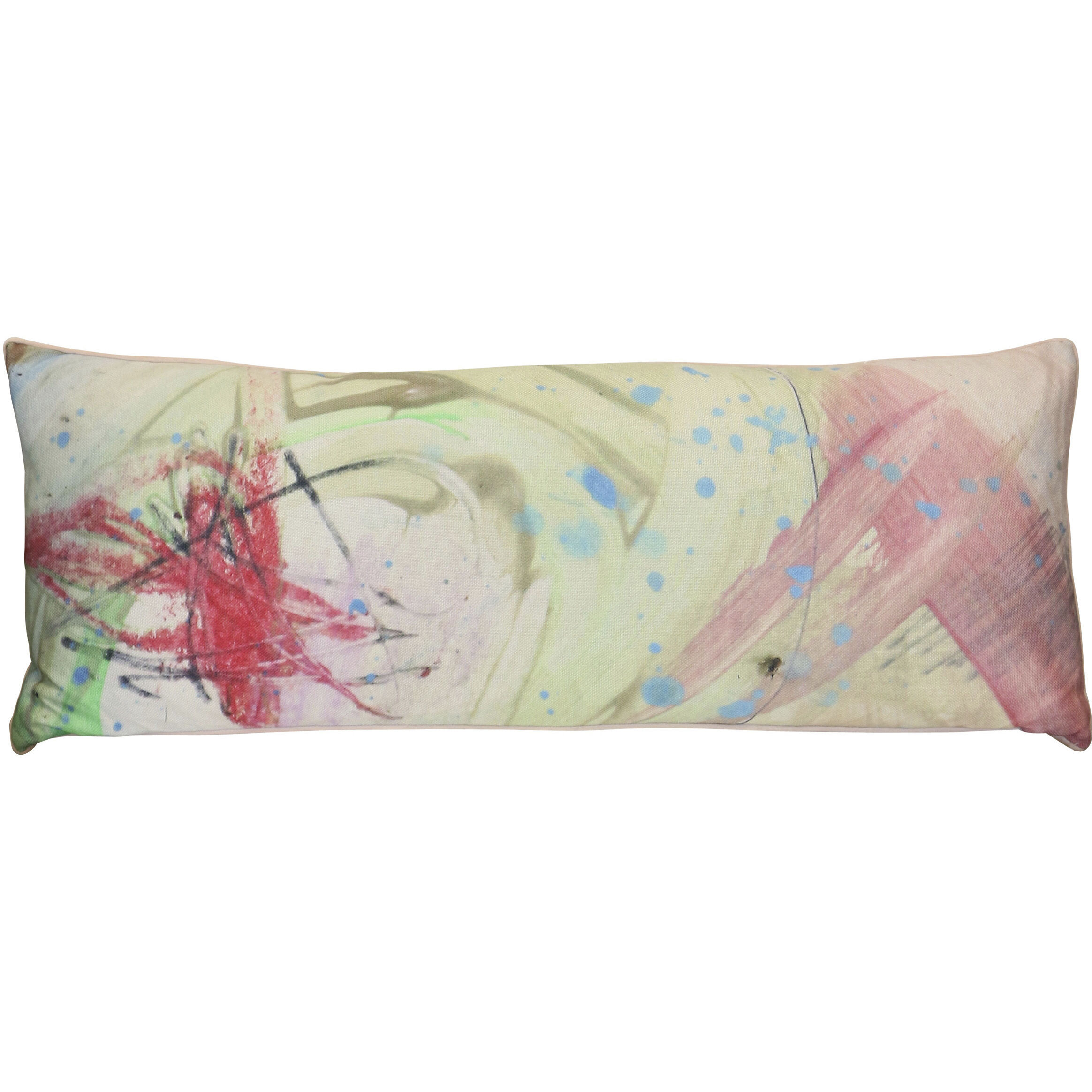 Artful Modern Muse Abstract 36 inch Multicolor Pillow in 36" x 14"
