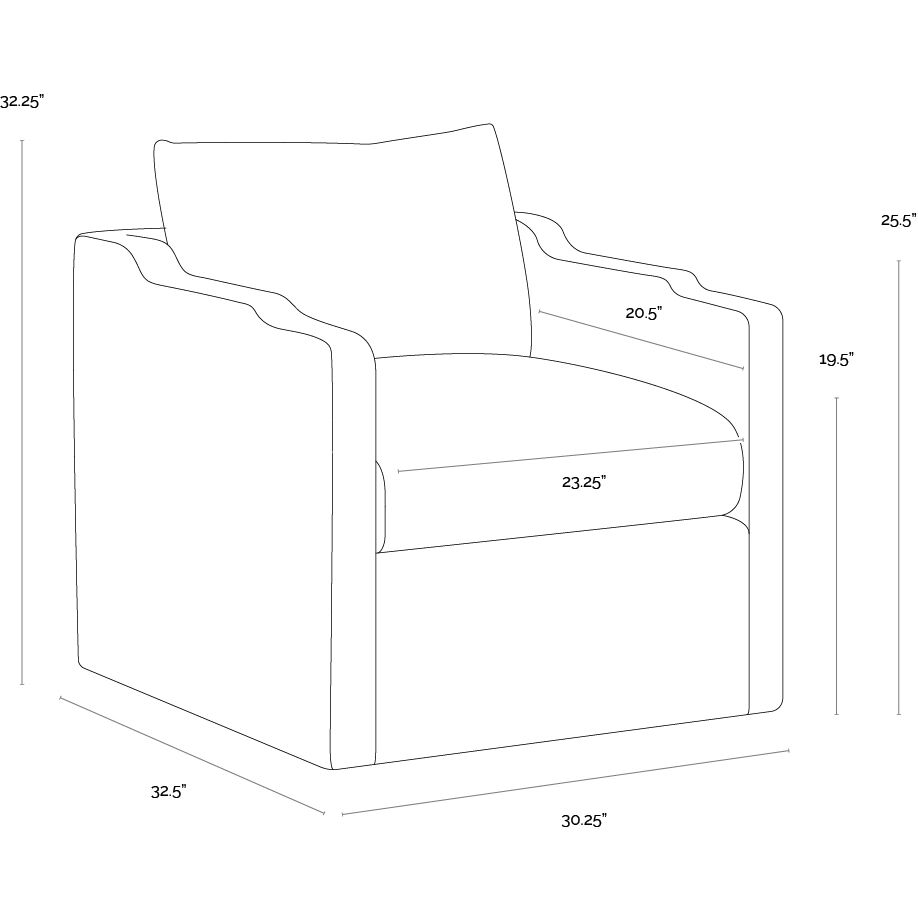 Roosevelt Gifford Script Swivel Lounge Chair