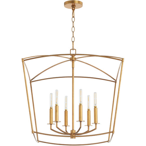 Mantle 6 Light 23.25 inch Gold Leaf Pendant Ceiling Light