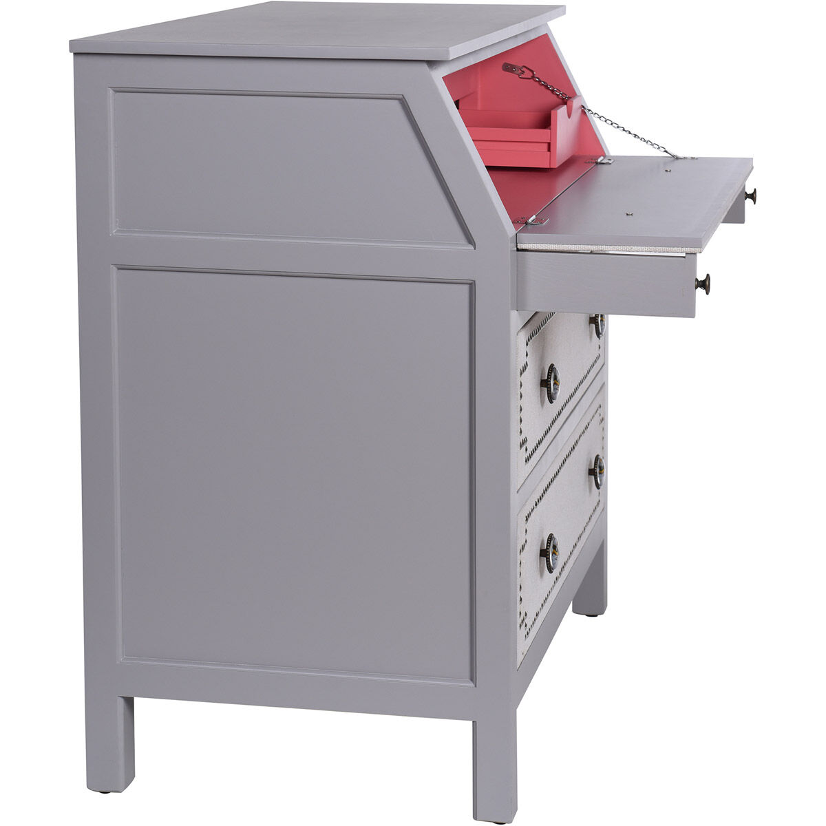 Dann Foley Gray and Cream Convertible Chest