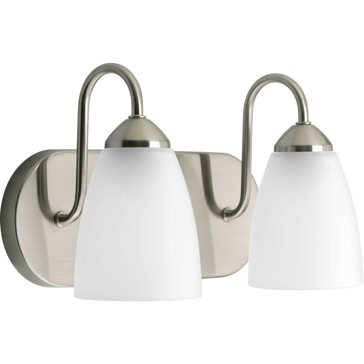Gather 2 Light 12 inch Brushed Nickel Bath Vanity Wall Light in Bulbs Not Included, Standard