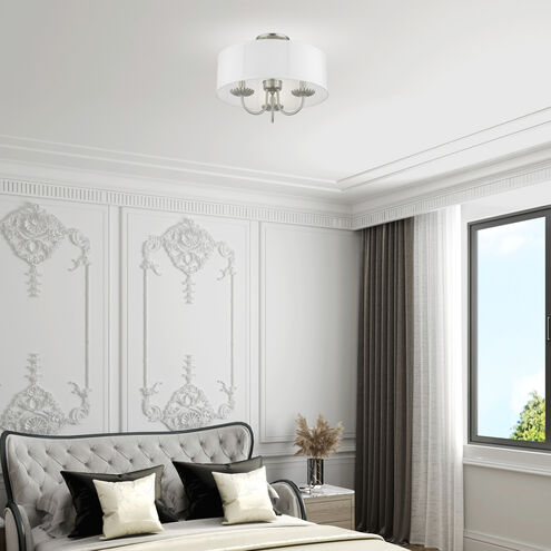 Brookdale 3 Light 16 inch Brushed Nickel Semi-Flush Mount Ceiling Light