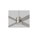 Oslo 52 inch Satin Nickel with Silver Blades Indoor Fan, Light Kit Sold Separately