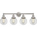Beacon 4 Light 33.5 inch Brushed Satin Nickel Bath Vanity Light Wall Light