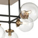 Boudreaux 6 Light 26 inch Matte Black with Antique Gold Semi Flush Mount Ceiling Light