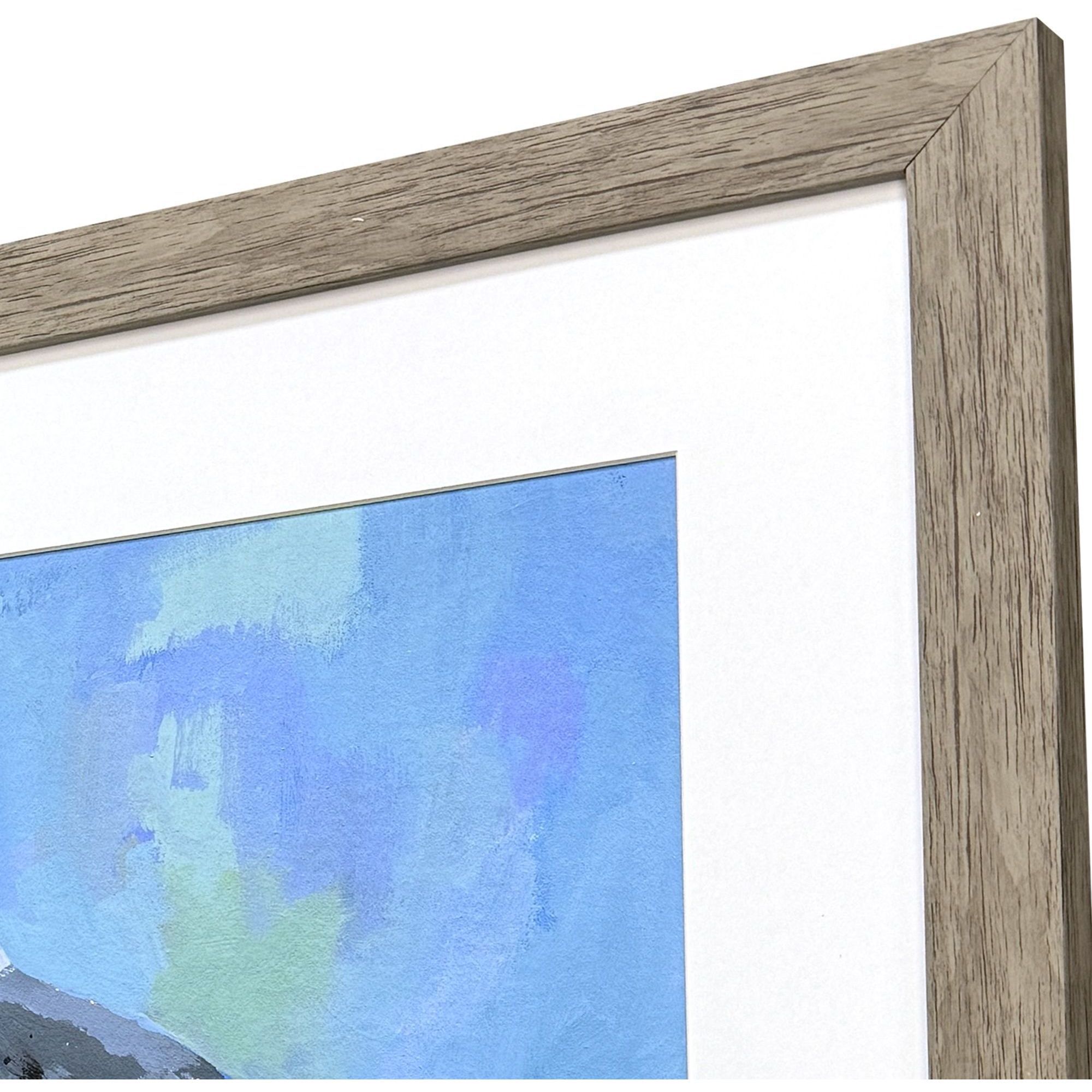 Salty Gull Blue and White and Gray and Green Framed Art, Propac