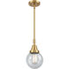 Franklin Restoration Beacon LED 6 inch Satin Gold Mini Pendant Ceiling Light in Seedy Glass