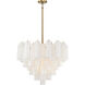 Addis 12 Light 26.75 inch Aged Brass Chandelier Ceiling Light in Tronchi Glass White