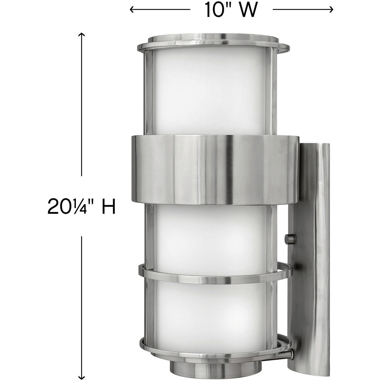 Saturn Outdoor Wall Mount Lantern in Stainless Steel, Large