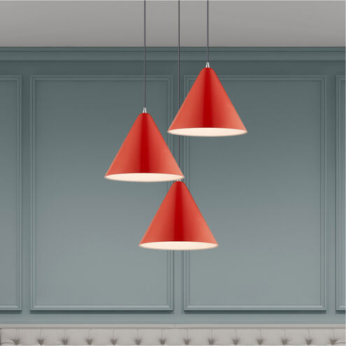Allison 1 Light 14 inch Shiny Red Mini Pendant Ceiling Light