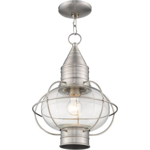 Newburyport 1 Light 12 inch Brushed Nickel Outdoor Pendant Lantern