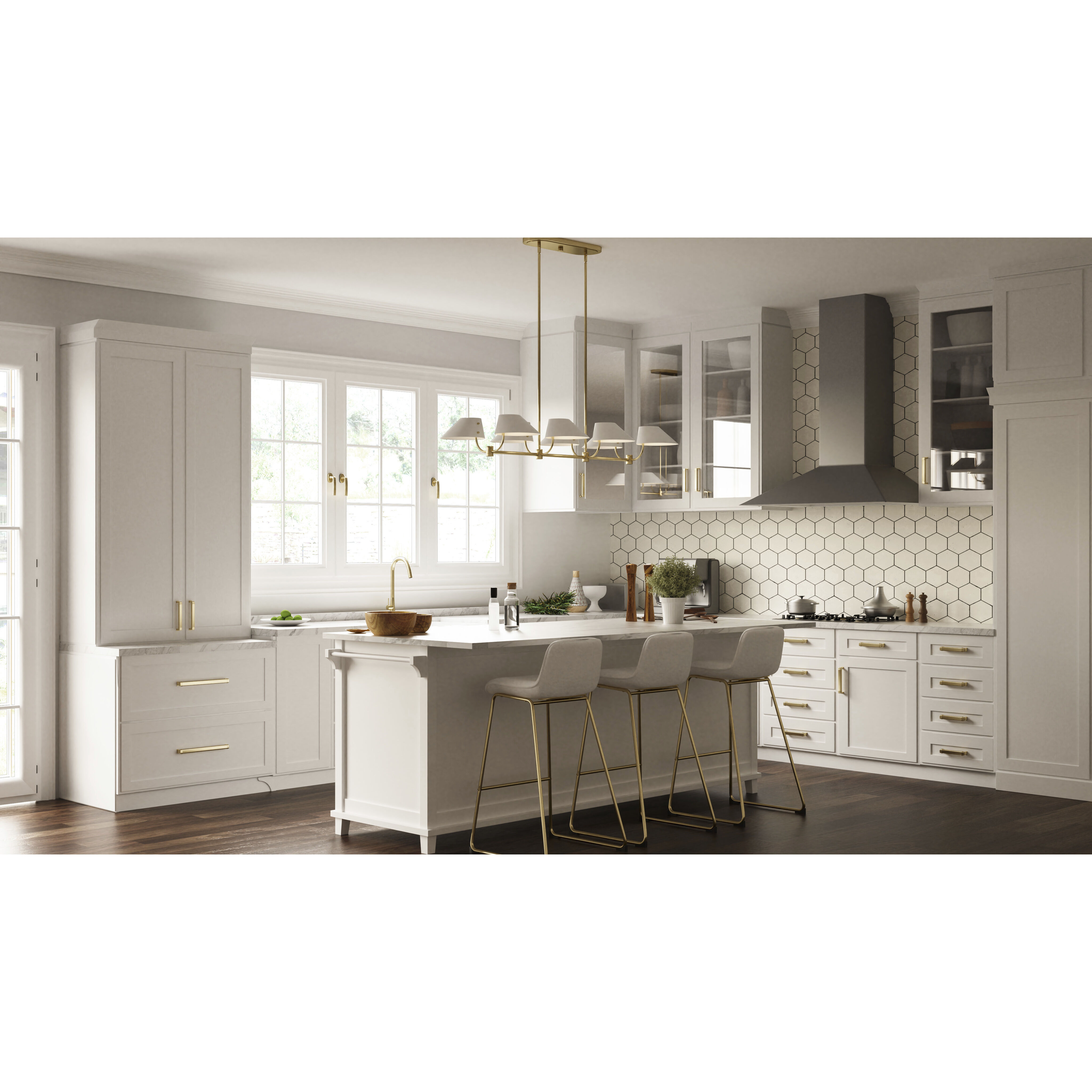 Penley 8 Light 42 inch Brushed Gold Linear Chandelier Ceiling Light, Medium