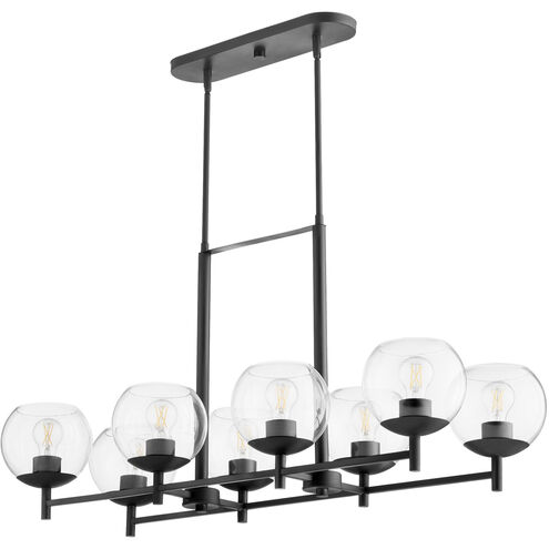 Lyon 8 Light 42 inch Matte Black Linear Chandelier Ceiling Light