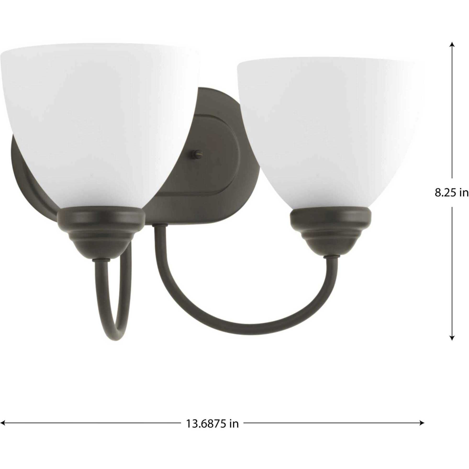 Heart 2 Light 13.69 inch Antique Bronze Bath Vanity Wall Light