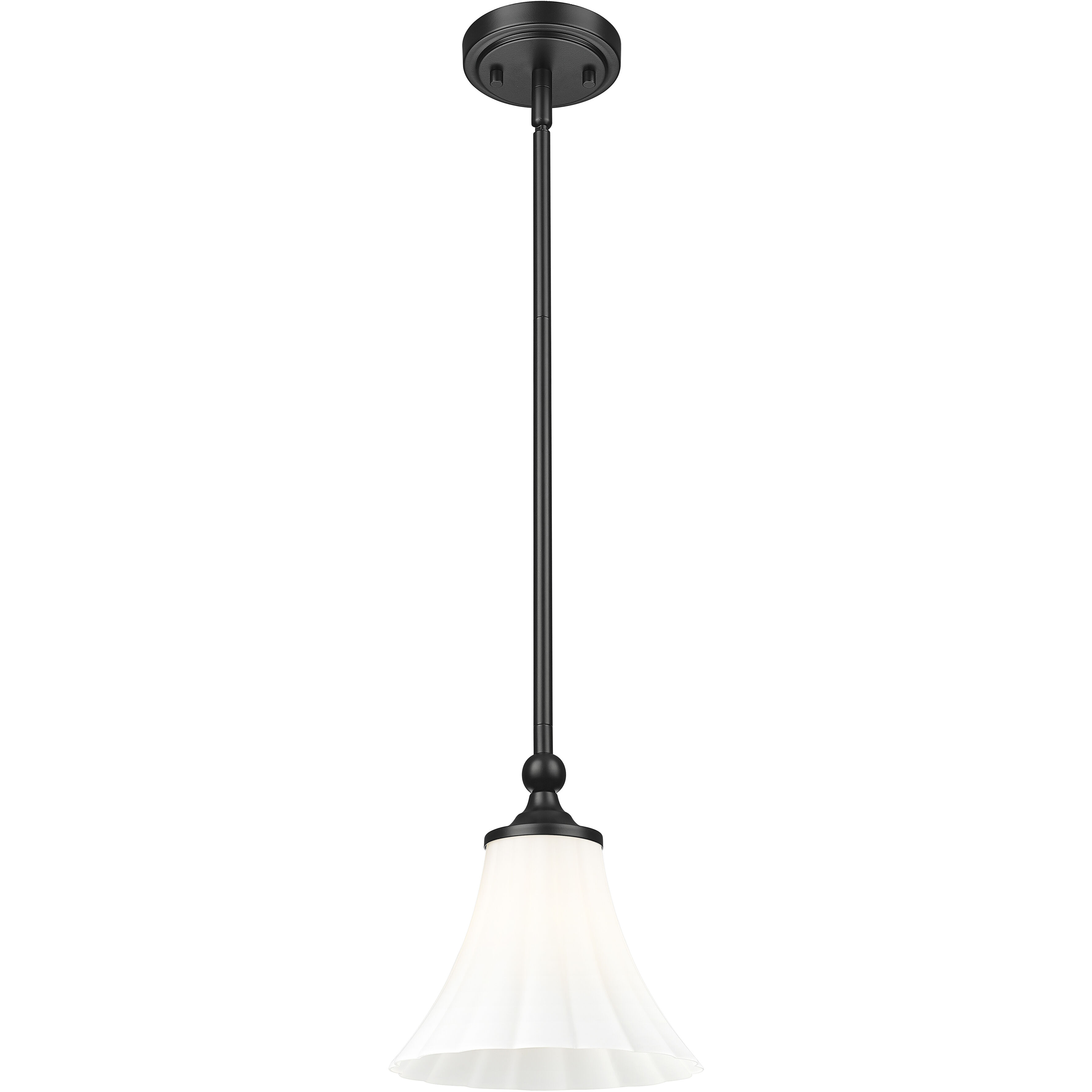 Fleur 1 Light 8 inch Matte Black Pendant Ceiling Light