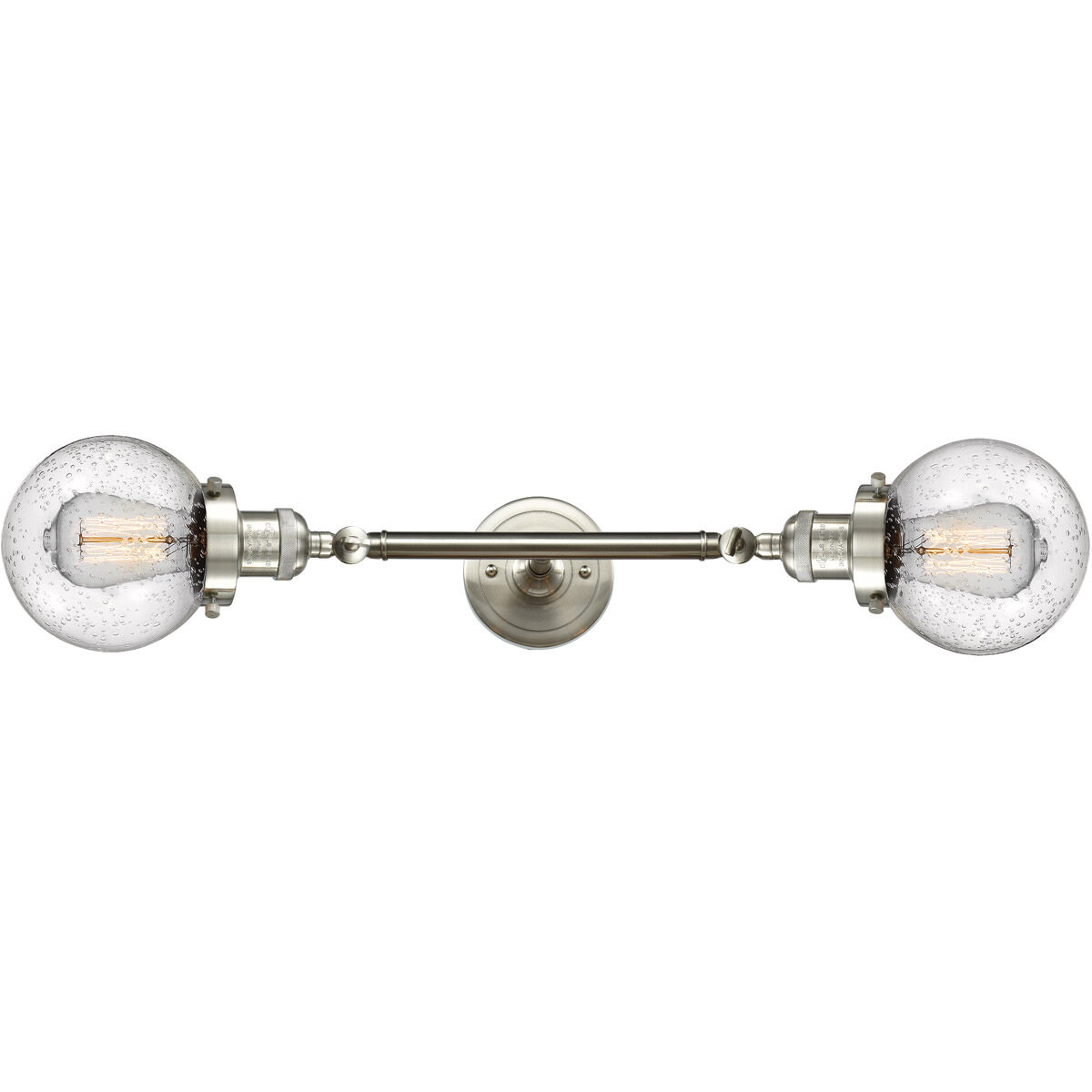 Franklin Restoration Beacon LED 17 inch Brushed Satin Nickel Bath Vanity Light Wall Light in Seedy Glass, Franklin Restoration