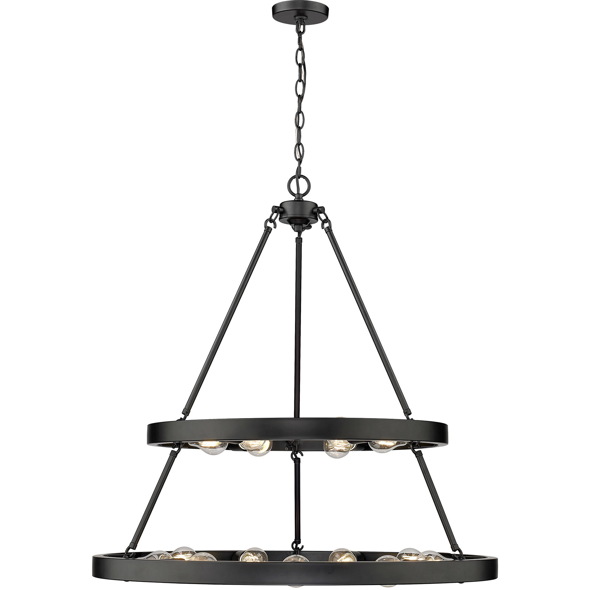 Castile 32 inch 60.00 watt Matte Black Chandelier Ceiling Light
