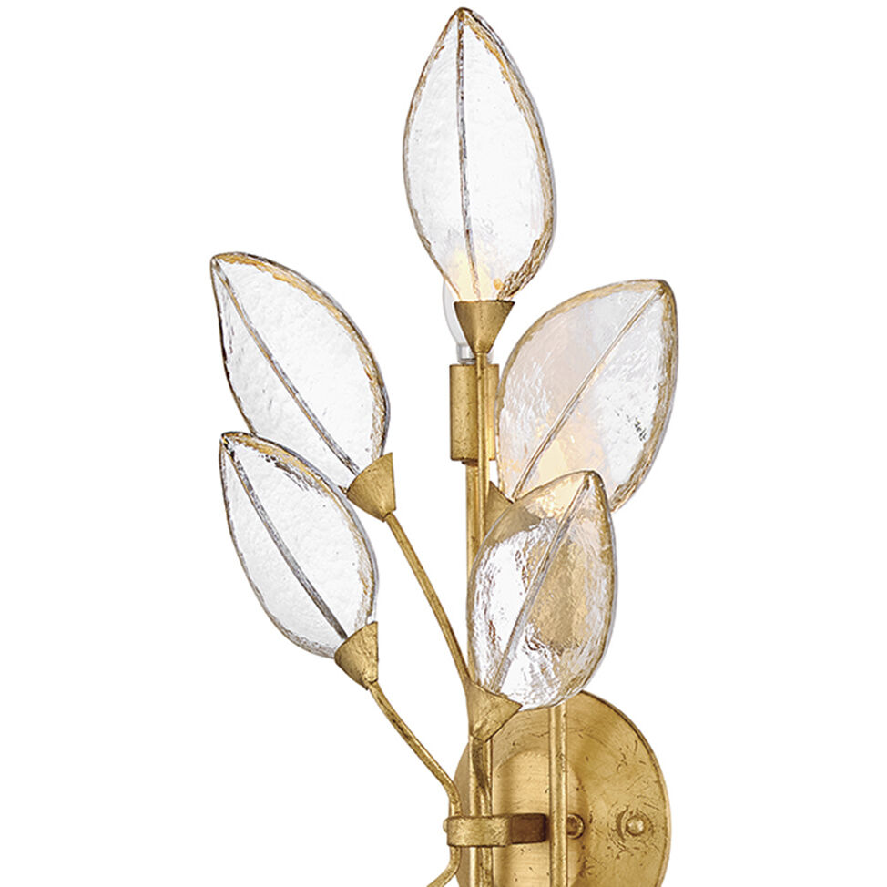 Amira 4 Light 10 inch Distressed Brass Sconce Wall Light