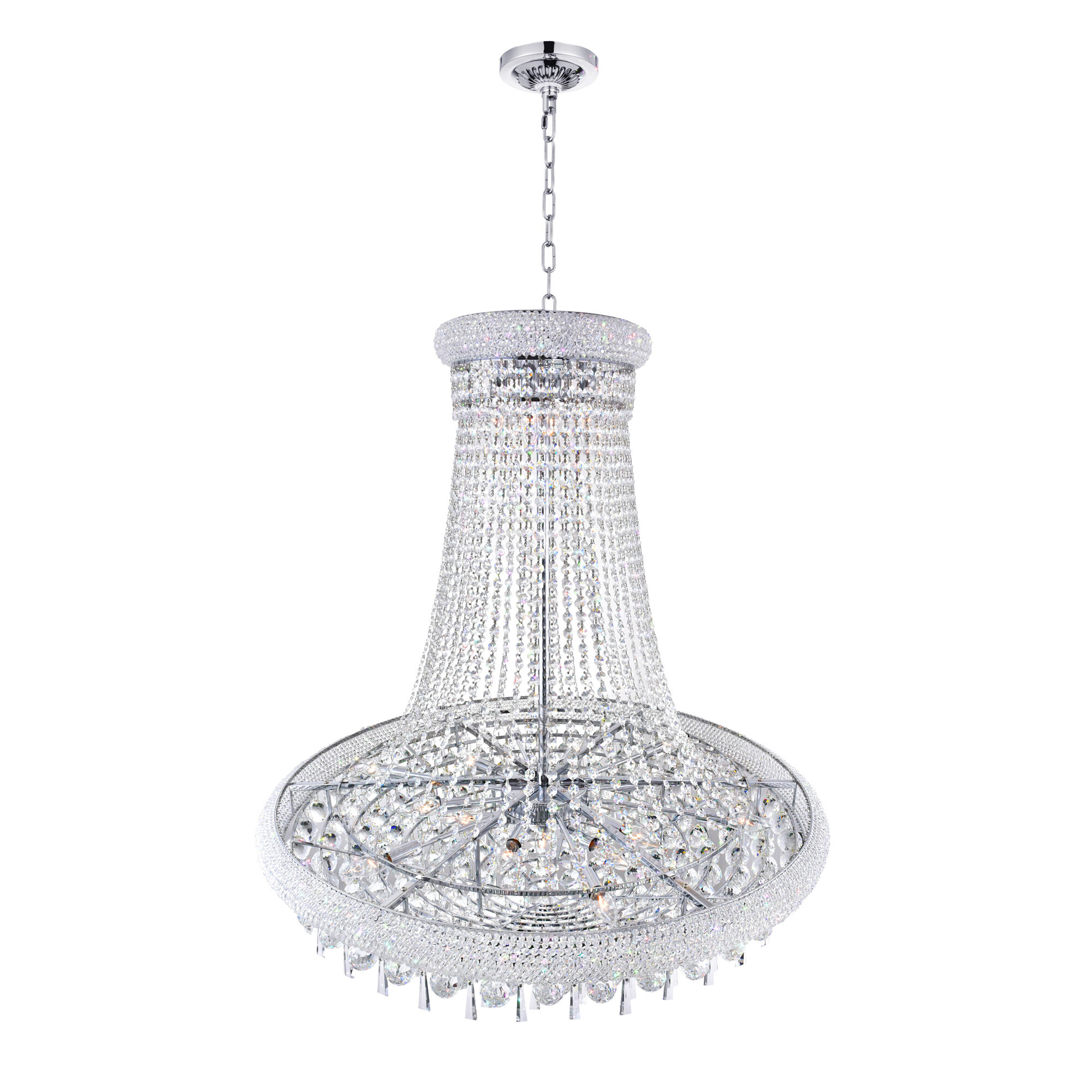 Kingdom 18 Light 30 inch Chrome Down Chandelier Ceiling Light