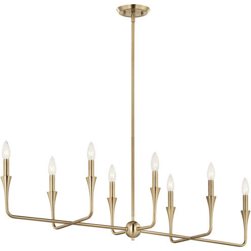 Alvaro 8 Light 11.5 inch Champagne Bronze Chandelier Linear Ceiling Light, Double