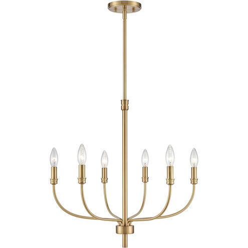 Newland 6 Light 21 inch Satin Brass Chandelier Ceiling Light