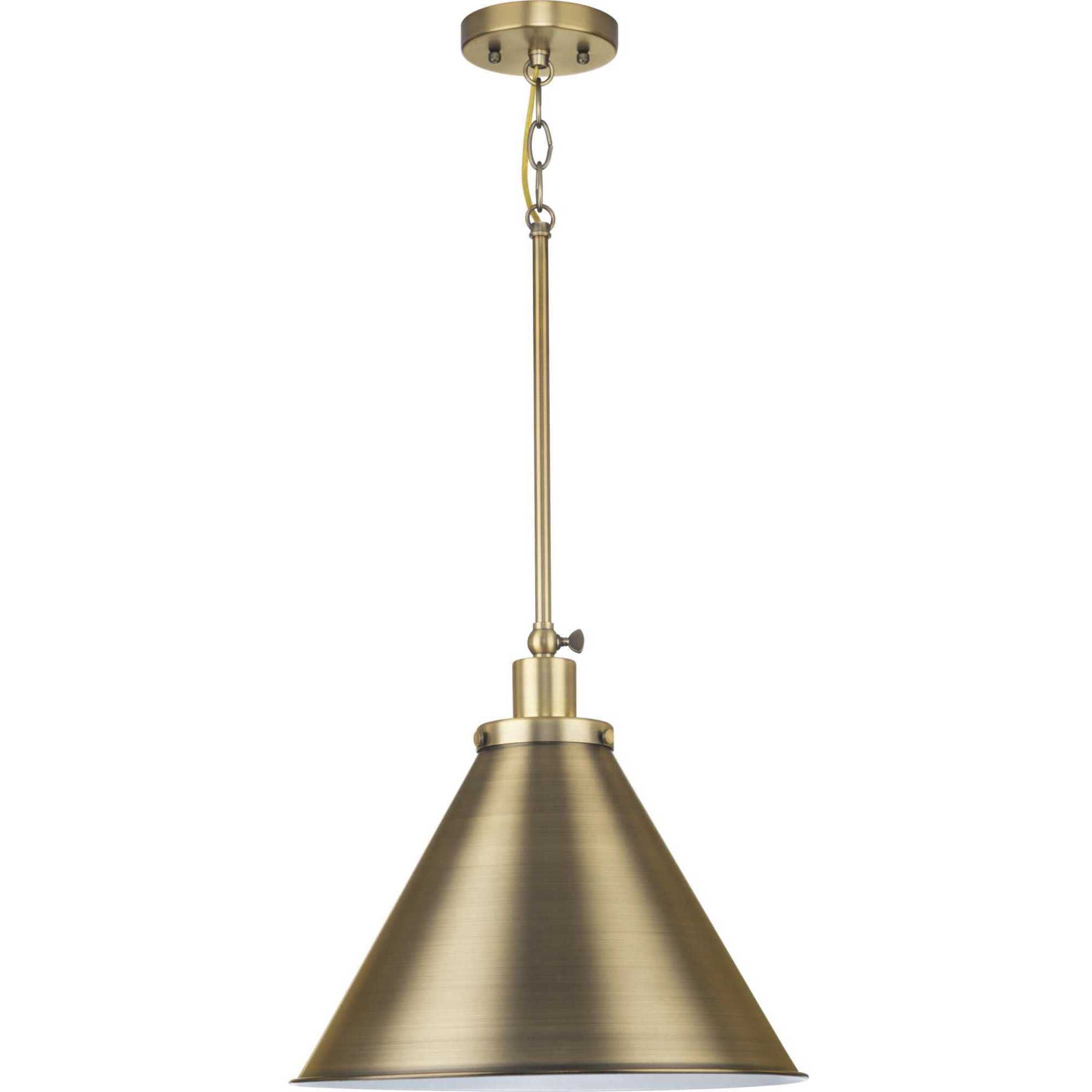 Hinton 1 Light 16 inch Vintage Brass Pendant Ceiling Light