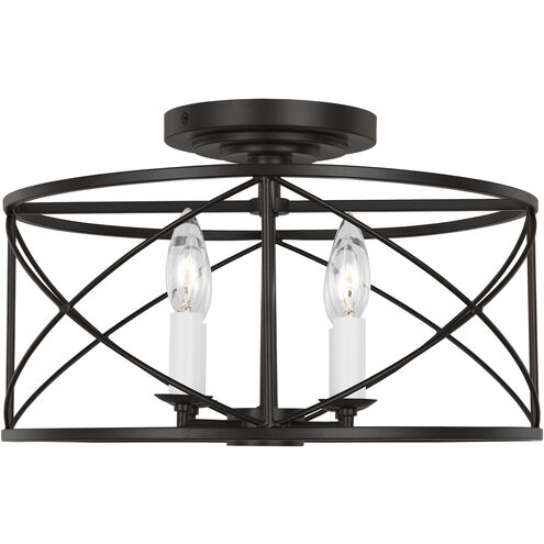 C&M by Chapman & Myers Beatrix 4 Light 15 inch Aged Iron Semi-Flush Mount Ceiling Light