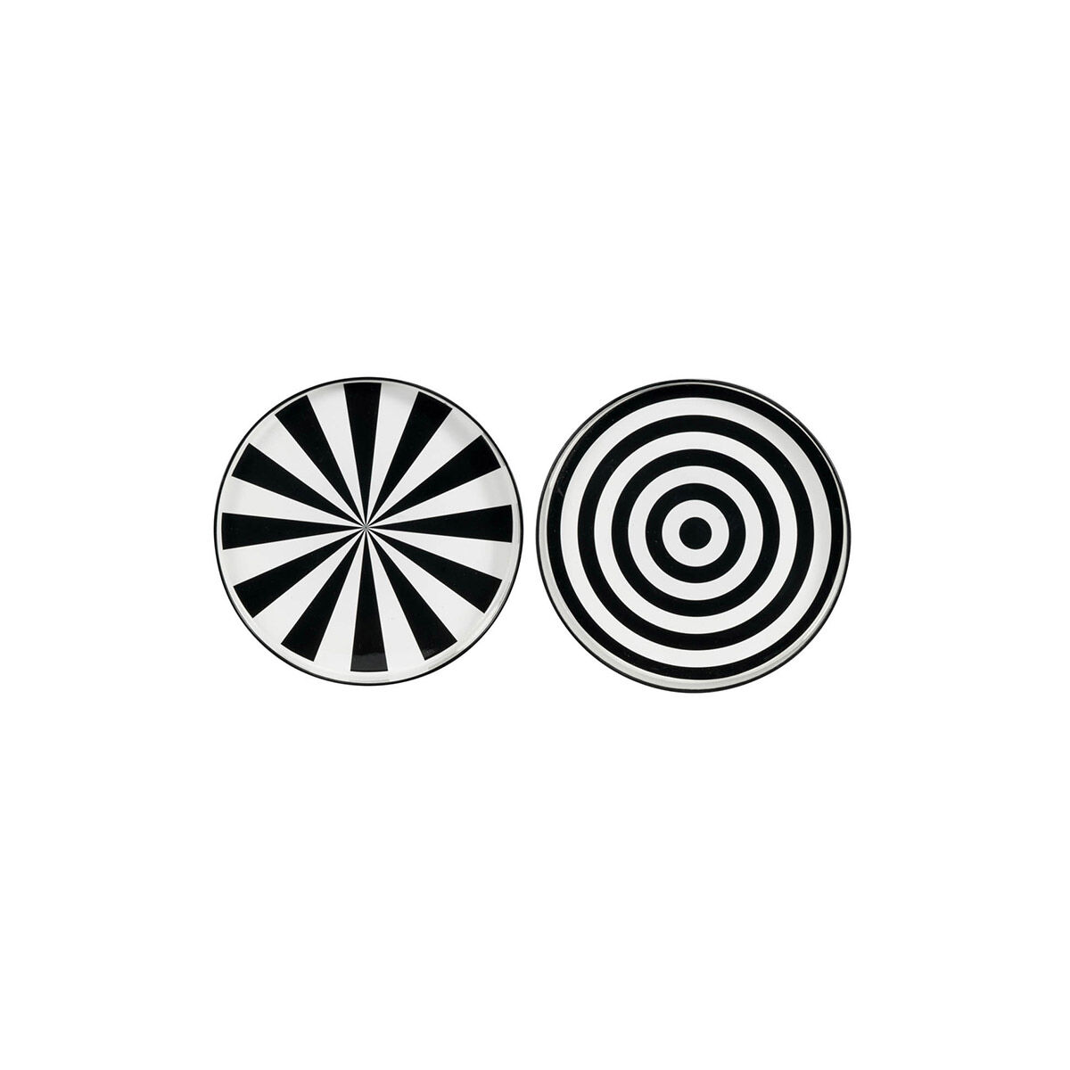 Quinn Black and White Tray, Set of 2