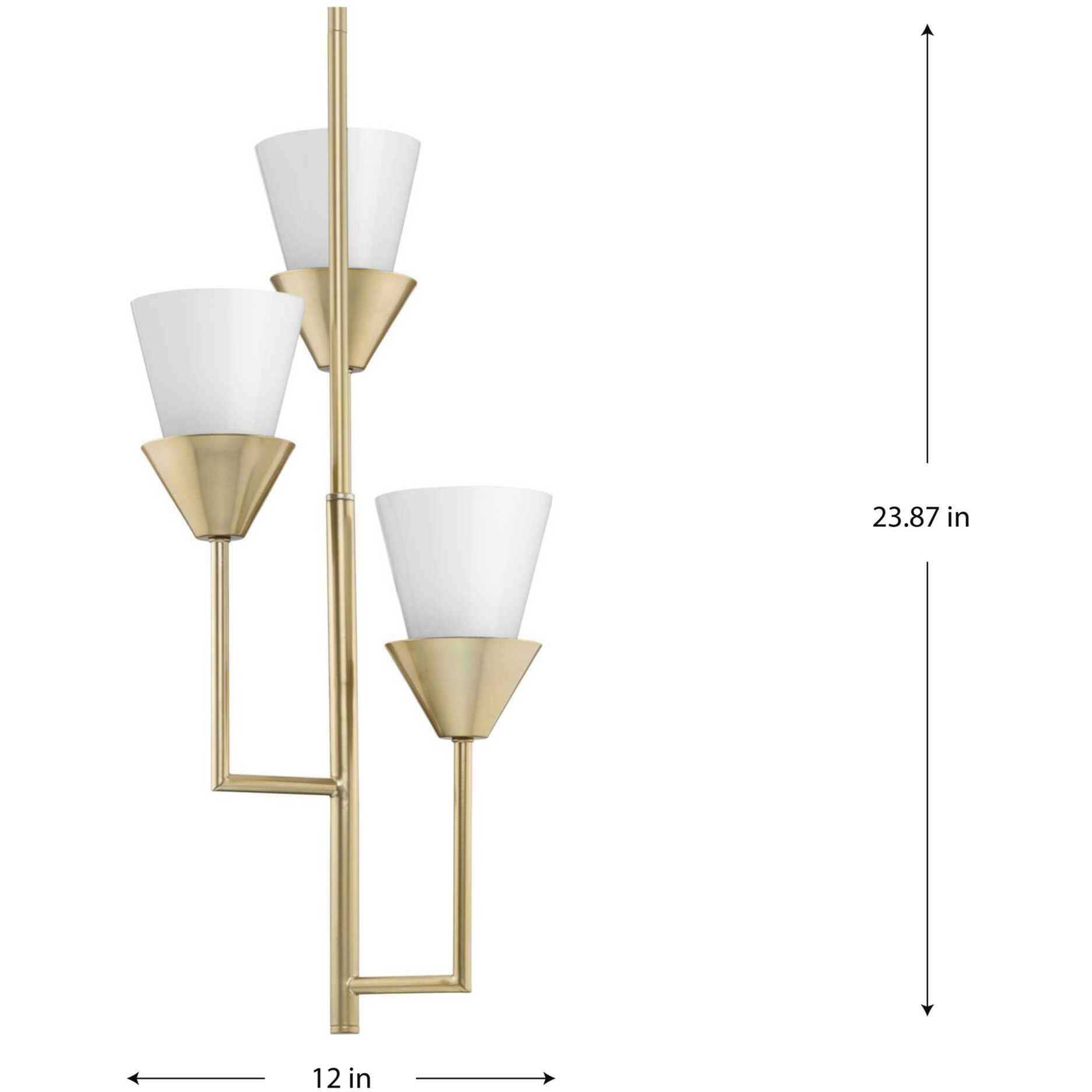 Pinellas 3 Light 12 inch Soft Gold Pendant Ceiling Light, Design Series