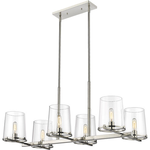 Callista 6 Light 43.5 inch Polished Nickel Linear Chandelier Ceiling Light