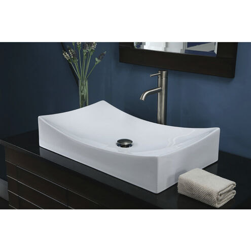 Ceramic Vessel Sink 26 X 15.6 X 5.4 inch White Bathroom Sink, Rectangle