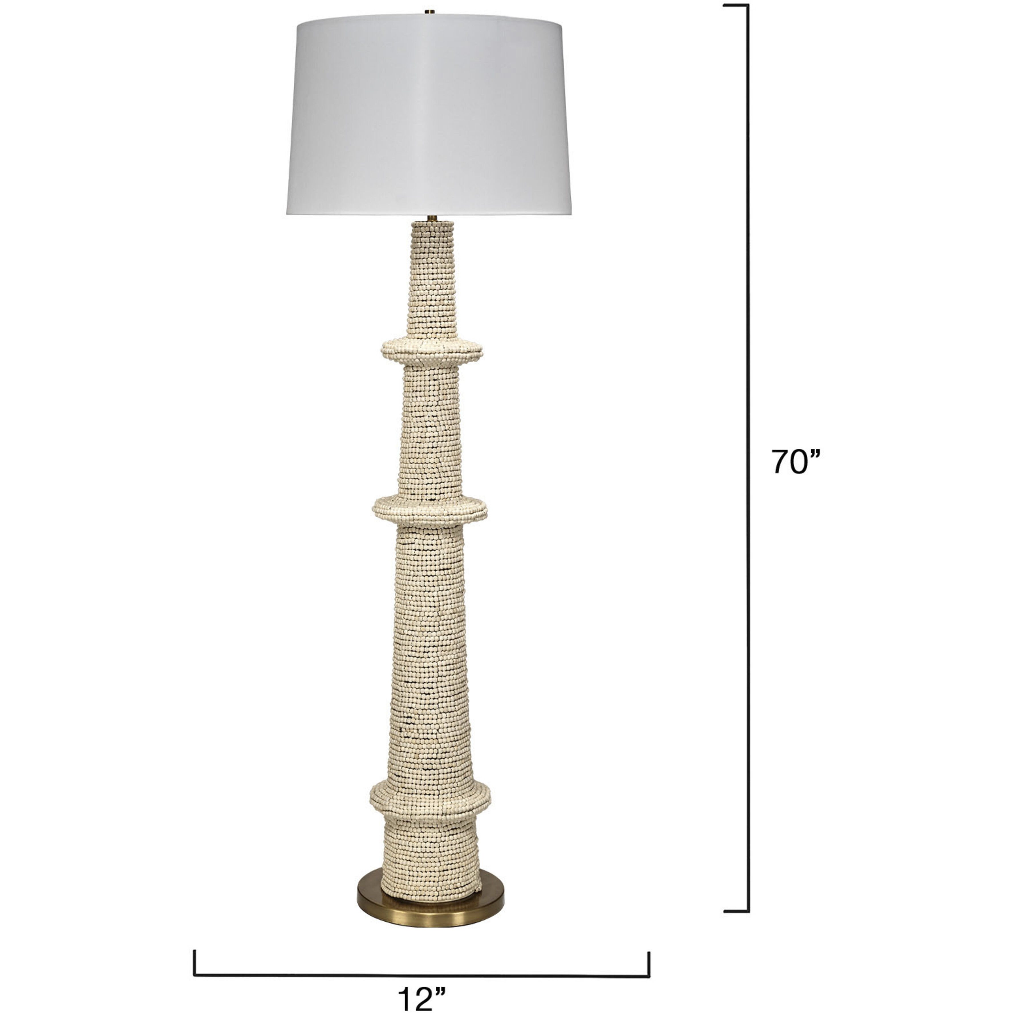 Rowan 70 inch 60.00 watt Cream Wood Beads Floor Lamp Portable Light, Inline