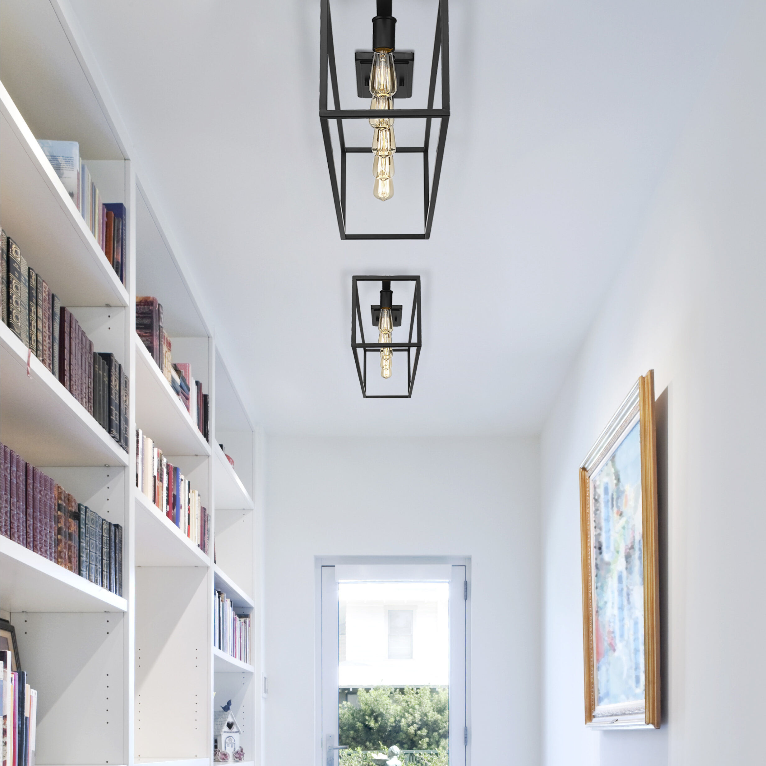 Wesson 5 Light 41 inch Matte Black Flush Mount Ceiling Light