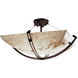 LumenAria 6 Light 55 inch Dark Bronze Semi-Flush Ceiling Light in Square Bowl, Incandescent, Bowl