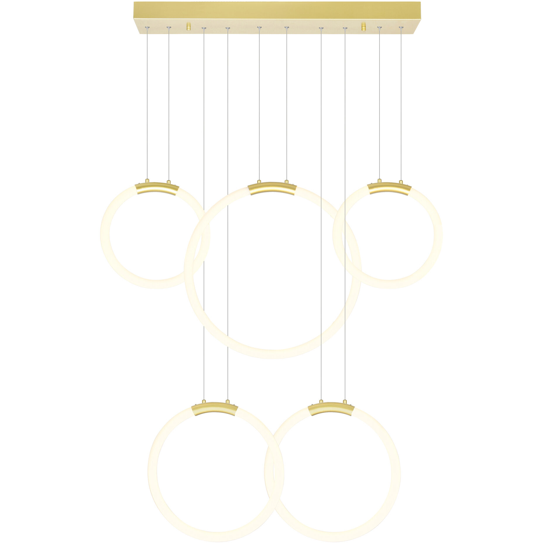 Hoops LED 8 inch Satin Gold Chandelier Ceiling Light