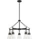 Lakewood 5 Light 28 inch Matte Black Chandelier Ceiling Light, Essentials