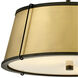 Clarke 2 Light 15 inch Black with Lacquered Dark Brass accents Foyer Light Ceiling Light, Semi-flush Mount