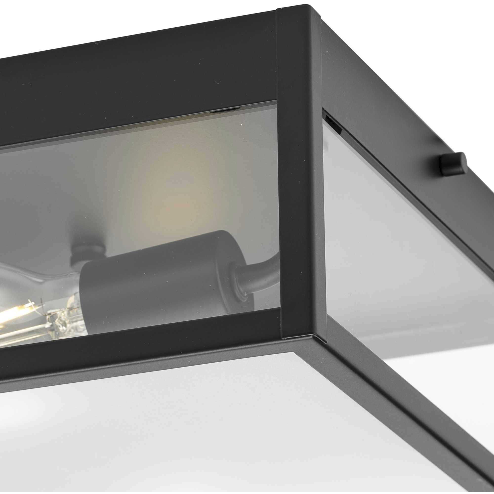 Parrish 2 Light 11 inch Matte Black Outdoor Flush Mount