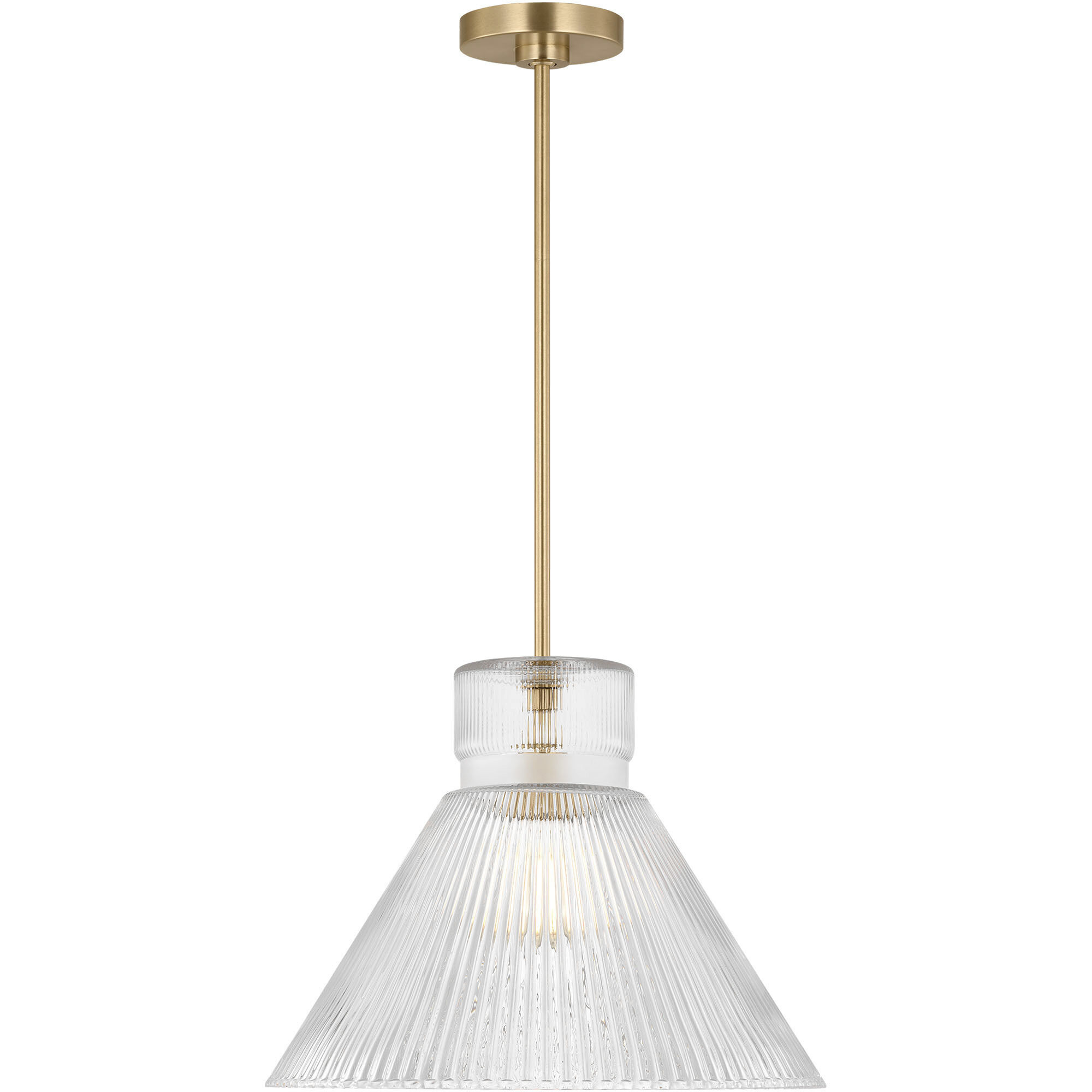 Drew & Jonathan Liouet 1 Light 18 inch Satin Brass Pendant Ceiling Light, Large