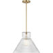 Drew & Jonathan Liouet 1 Light 18 inch Satin Brass Pendant Ceiling Light, Large