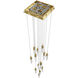Aspen LED 20 inch Brushed Brass Multi Port Pendant Ceiling Light in Clear