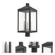 Nyack 3 Light 24 inch Black Outdoor Post Top Lantern