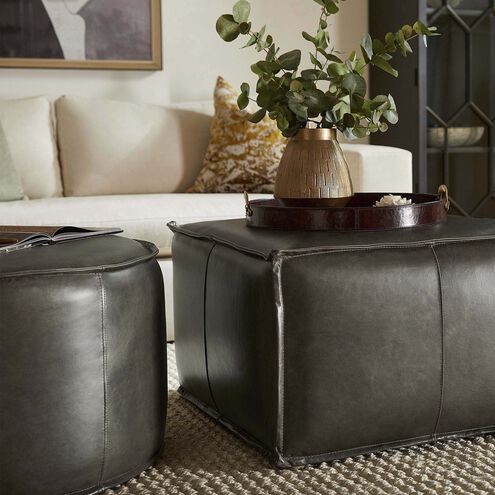 Lusso 20 inch Grey Pouf