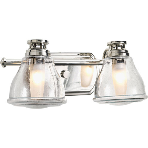 Academy 2 Light 14 inch Polished Chrome Bath Vanity Wall Light in Clear Seeded
