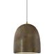 Radiance Collection LED 9 inch Antique Brass and Tierra Red Slate and White Pendant Ceiling Light