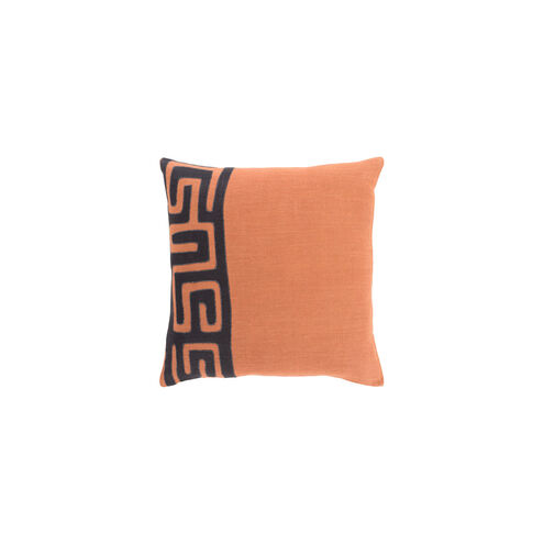 Nairobi 22 X 22 inch Burnt Orange and Black Throw Pillow